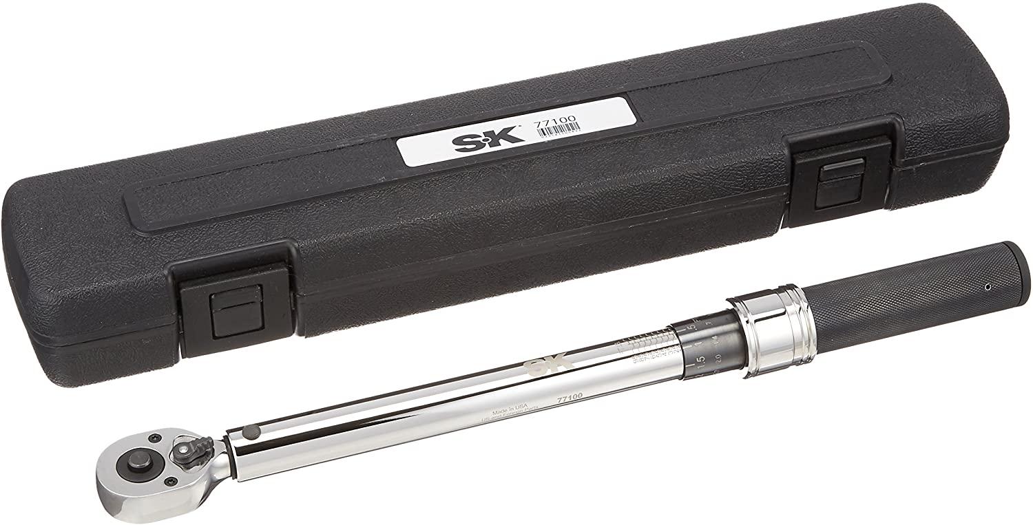 SK Hand Tool 77100 Micrometer Adjustable Torque Wrench, 3/8"/10-100 ft-lbs