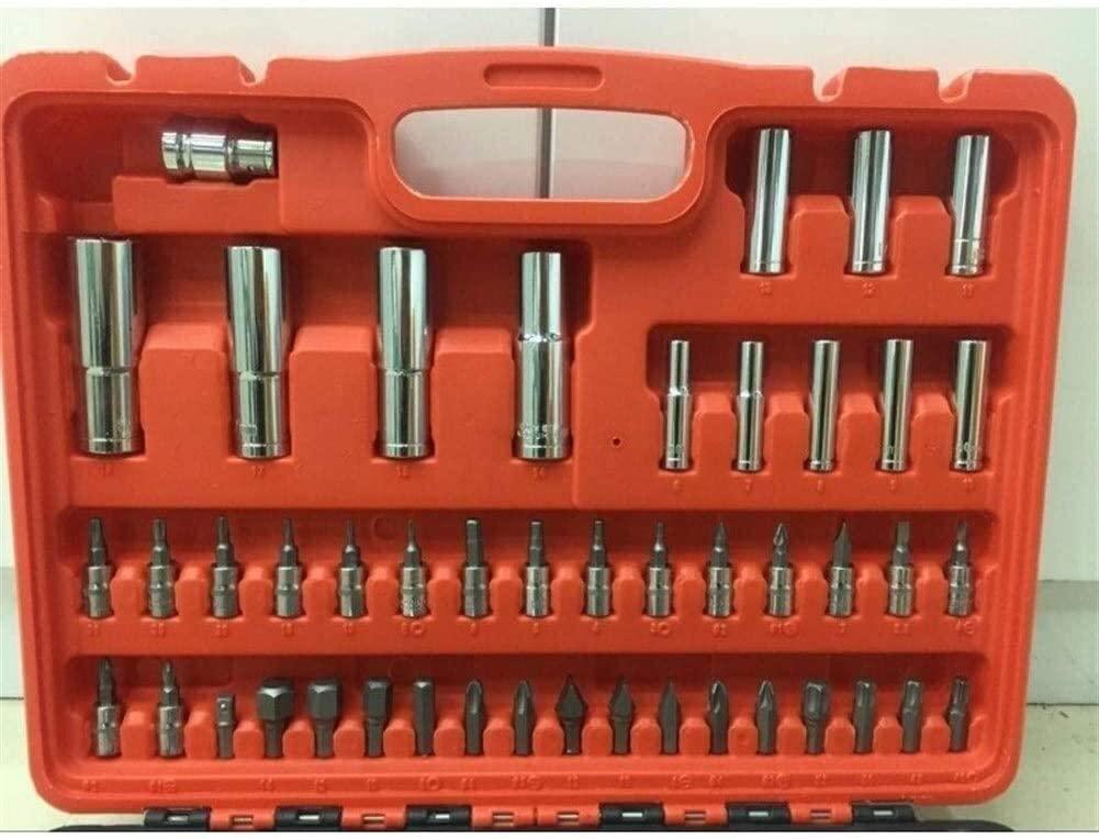 ZSEFV Hand Tools 94pcs (1/4 and 1/2 Inches) Sockets Ratchet Wrench Combo Tools Kit for Auto Repairing red Box Hand Tools