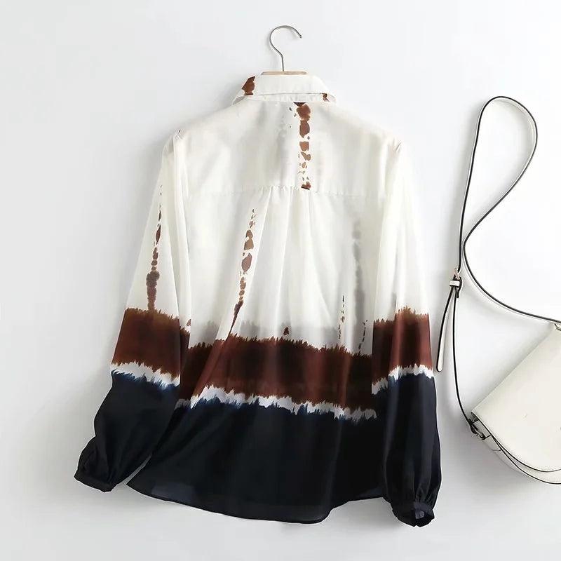 spring button up office blouse