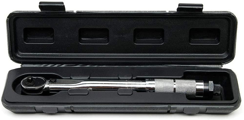 LLRYN 1/4 inch Drive Torque Wrench Tools with Case Foot Pound 5-25NM Drive Click Adjustable Hand Spanner Ratchet Wrench Tool