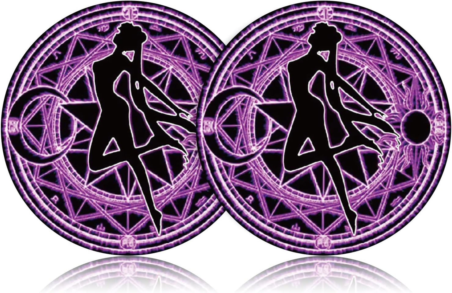 2PCS Car Cup Holder Coasters for Sailor Moon, 2.75" Sailor Moon Funny Car Accessories Anime Car Coasters Auto Interior Insert Coasters by FLYEEGO