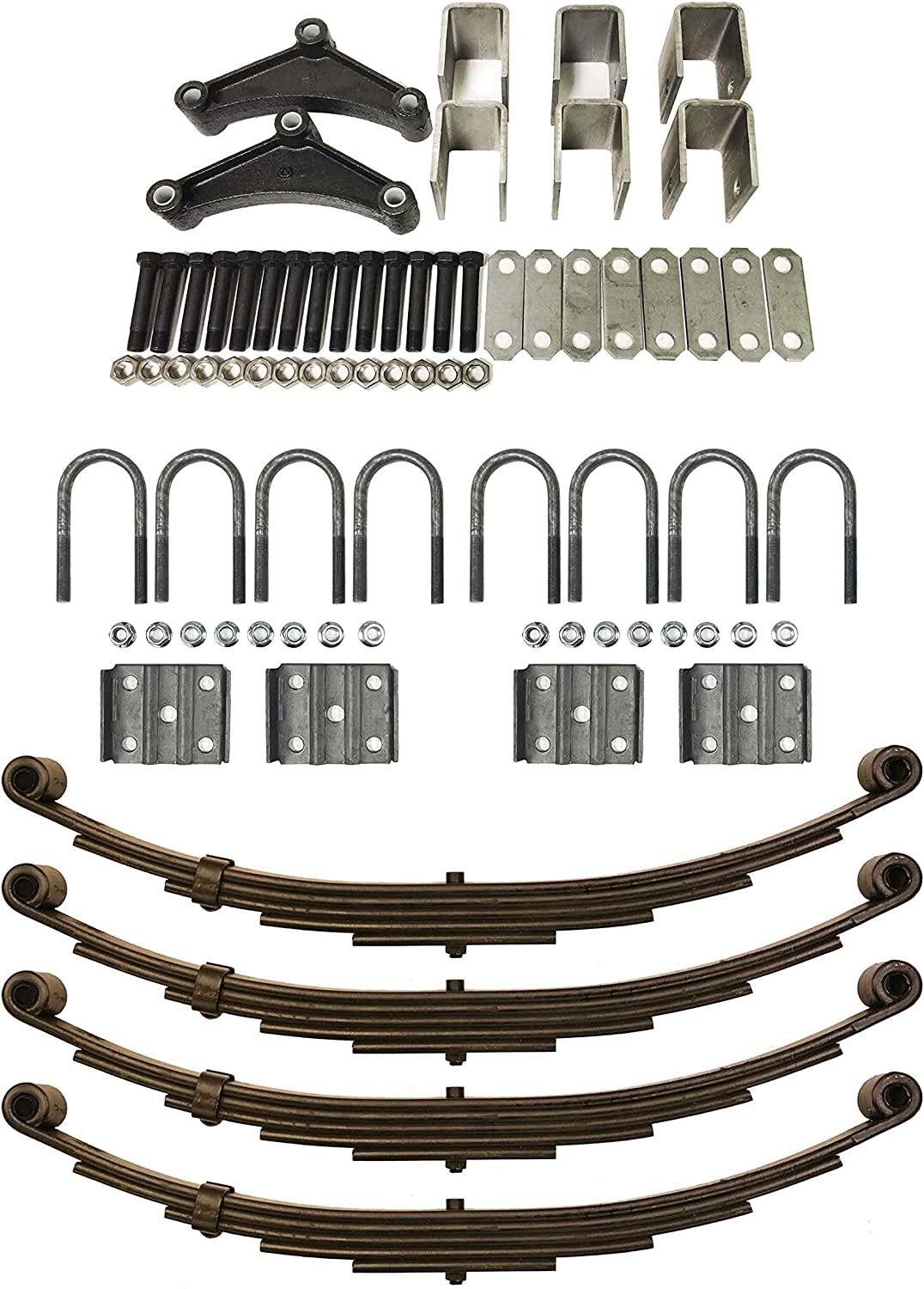 LIBRA 6000# 6K Tandem Trailer Axle Suspension Kit Leaf Spring/U-Bolt/Hanger Kit