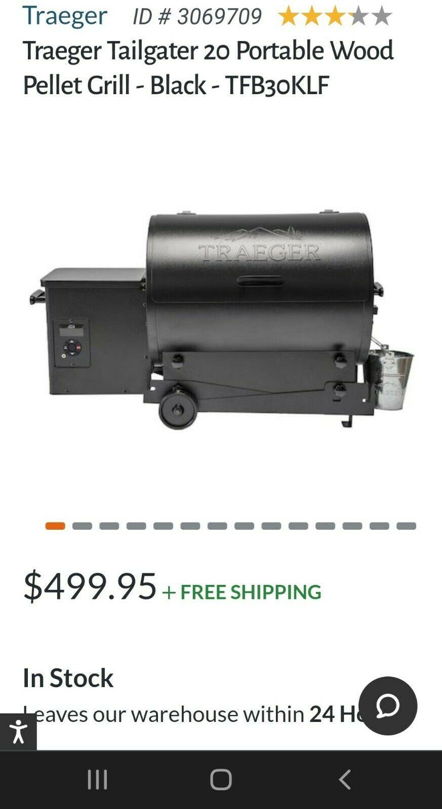 Grills - Tailgater 20 Pellet Grill - Black