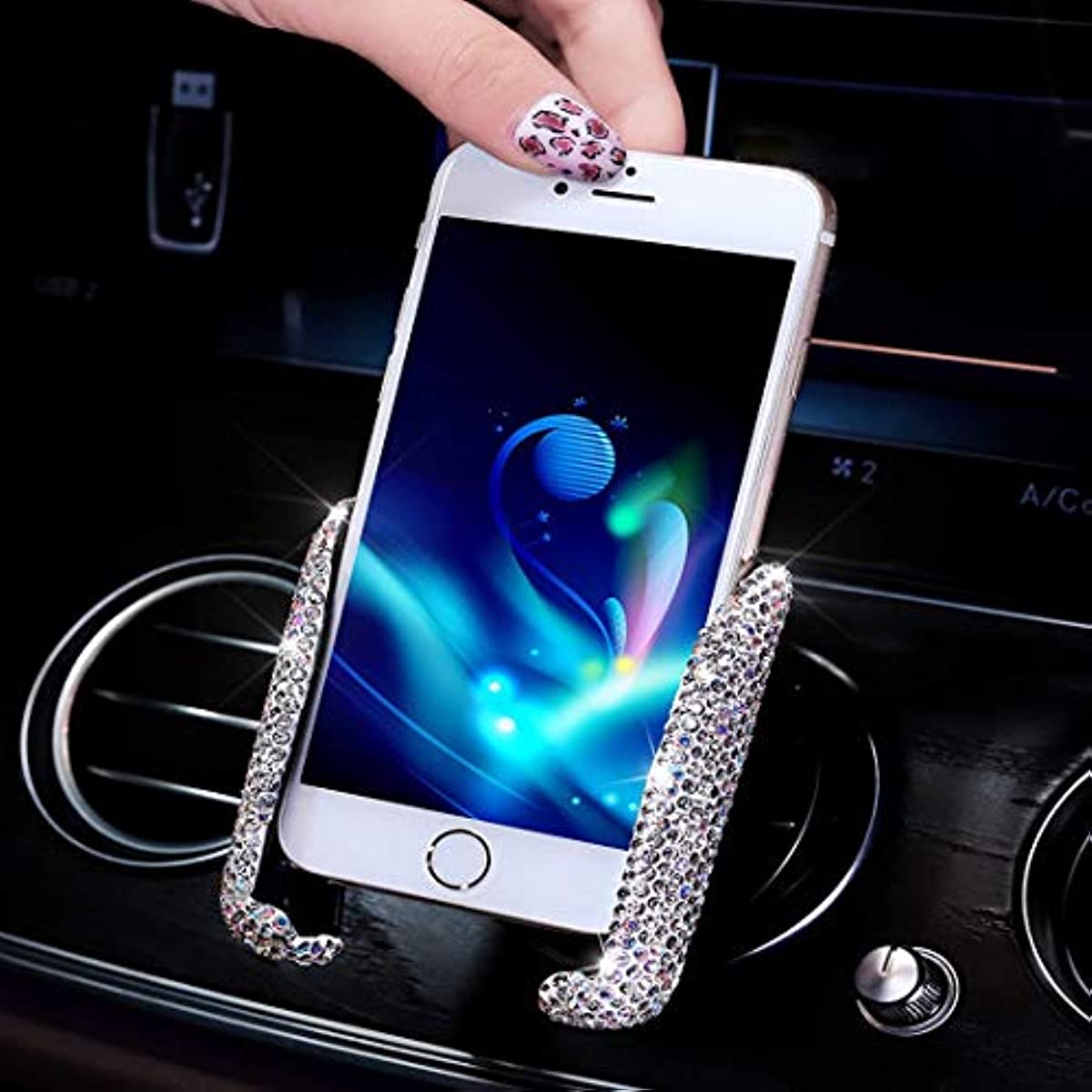 Glitter Car Phone Holder: 360° Adjustable Auto Car Stand For Women &amp; Girls - Perfect Gift For Your Loved One!