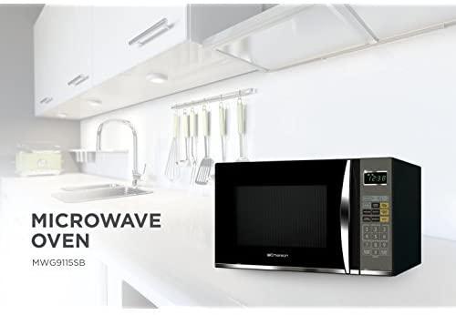 Emerson 1.2 CU. FT. 1100W Griller Microwave Oven with Touch Control,  Steel, MWG9115SB