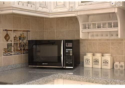 Emerson 1.2 CU. FT. 1100W Griller Microwave Oven with Touch Control,  Steel, MWG9115SB