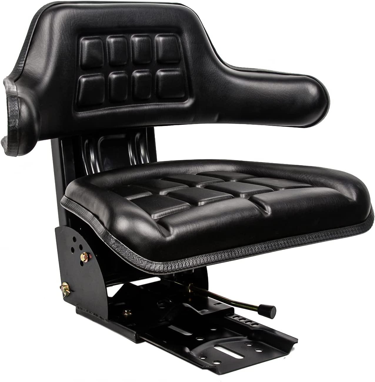 Universal Tractor Suspension Seat Sliding Rails Adjustable,Waffle Style,Fits for John Deere,Ford/Holland,Massey Ferguson,Kubota (Black)