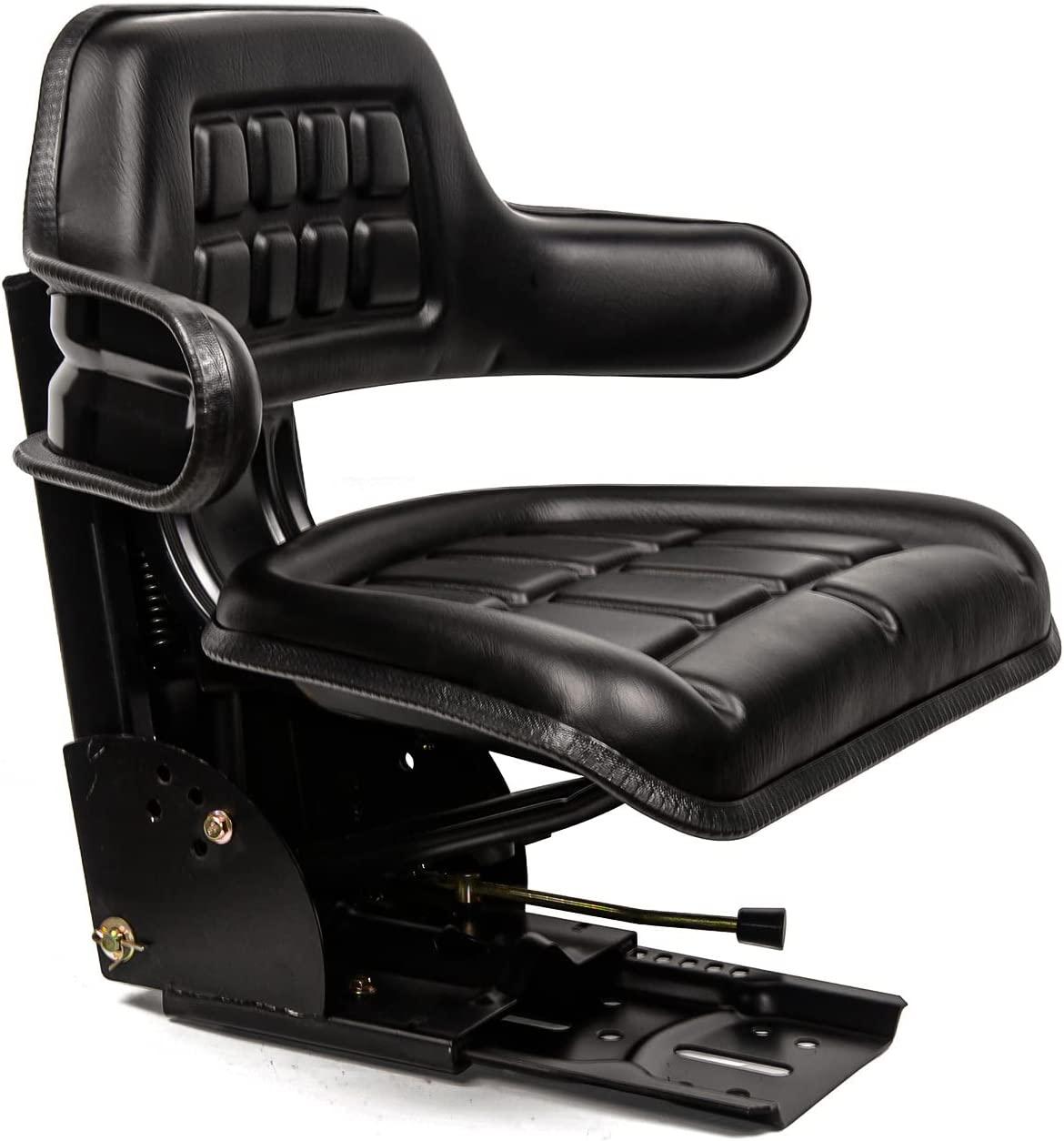 Universal Tractor Suspension Seat Sliding Rails Adjustable,Waffle Style,Fits for John Deere,Ford/Holland,Massey Ferguson,Kubota (Black)