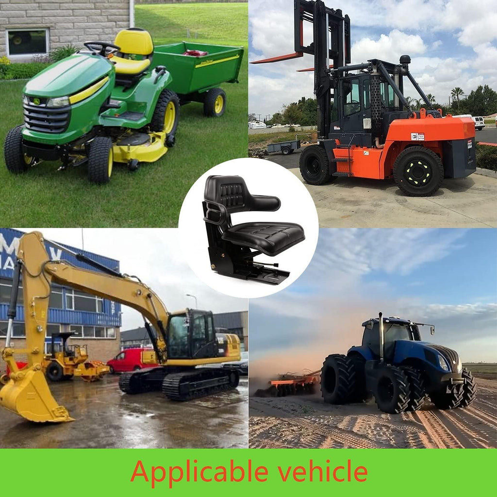 Universal Tractor Suspension Seat Sliding Rails Adjustable,Waffle Style,Fits for John Deere,Ford/Holland,Massey Ferguson,Kubota (Black)