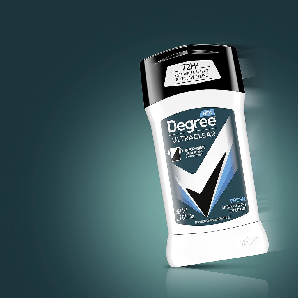 Degree Men UltraClear Antiperspirant Deodorant Fresh, Pack of 12, 72-Hour Sweat &amp; Odor Protection Antiperspirant For Men With MotionSense Technology 2.7 oz