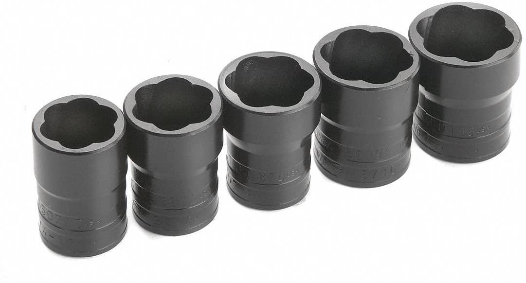 SK Hand Tools 875 Turbosocket Fastener Removal 5pc 1/2 Dr