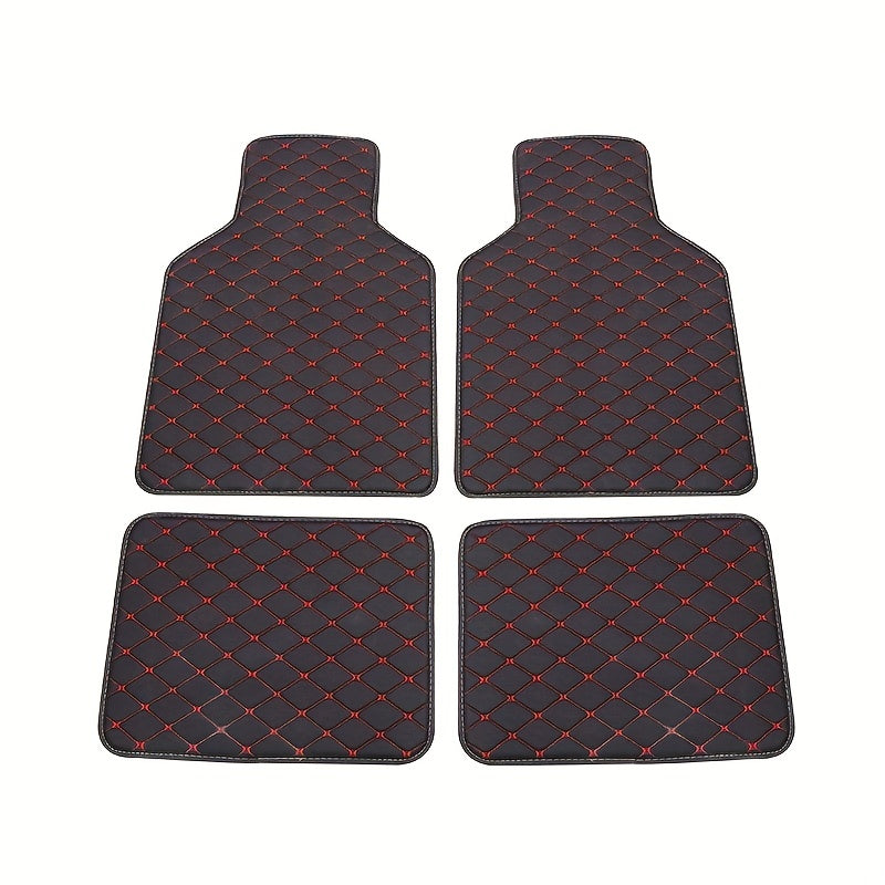 2pcs/4pcs Car Floor Mats Universal Waterproof Front Rear Full Set Auto Rugs Leather Car Carpet Accessories Interior