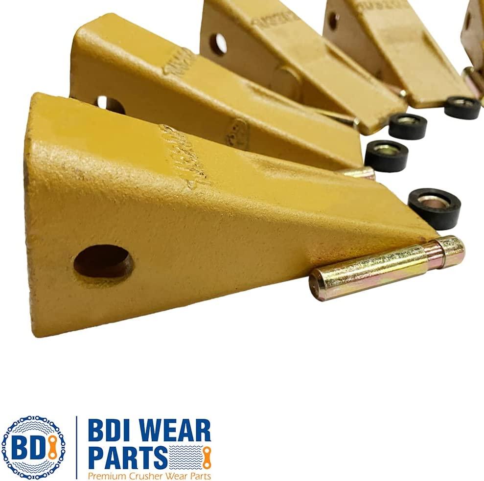 BDI Wear Parts 1U3202 5 Pack Caterpillar Style General Purpose Dirt Excavator Bucket Teeth Long Tip with Pins and Retainers