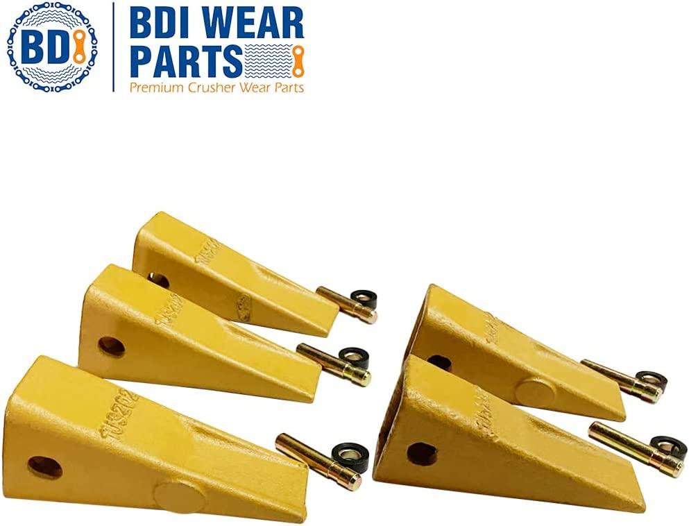 BDI Wear Parts 1U3202 5 Pack Caterpillar Style General Purpose Dirt Excavator Bucket Teeth Long Tip with Pins and Retainers