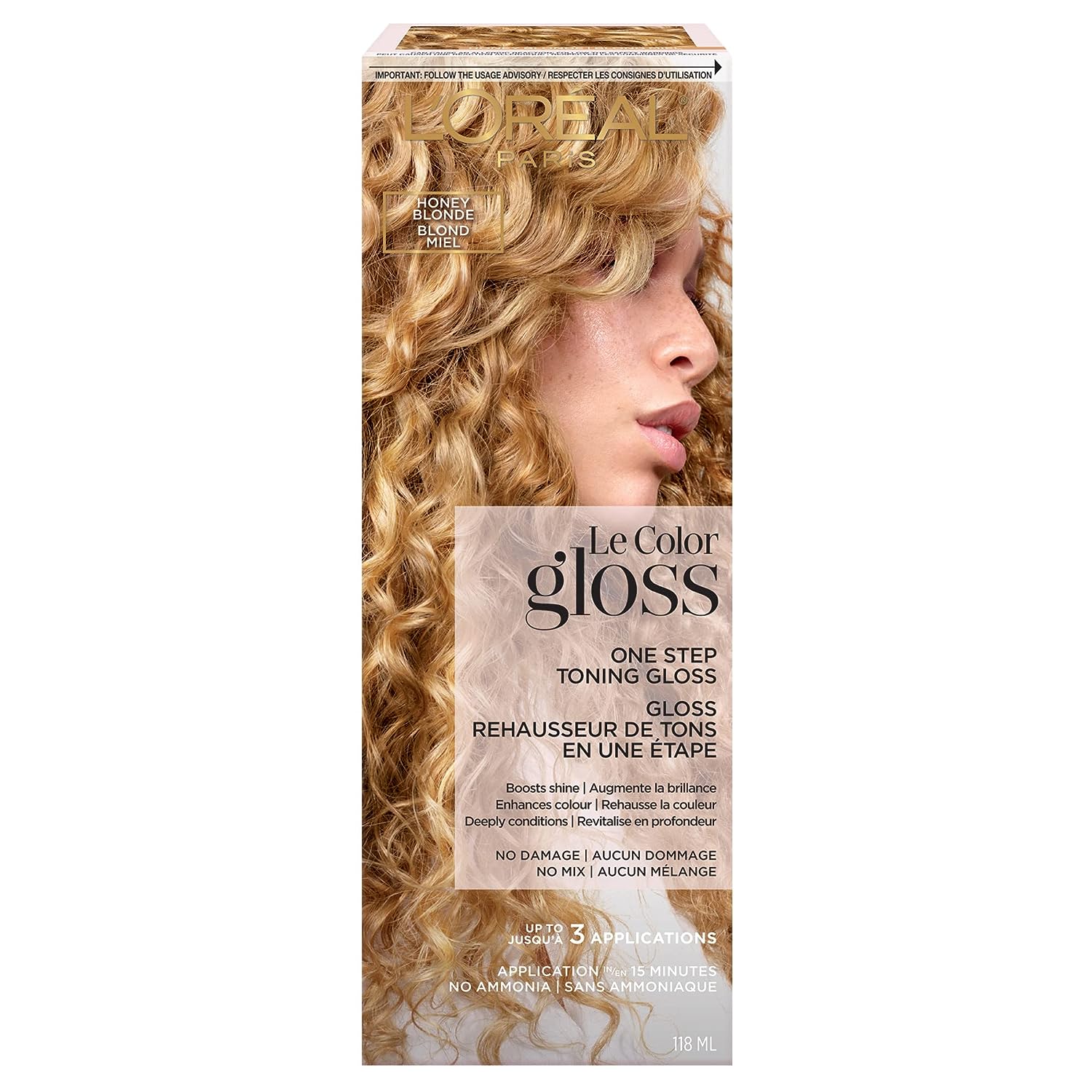 L’Oréal Paris Le Color One Step Toning Hair Gloss, Honey Blonde, 4 Ounce