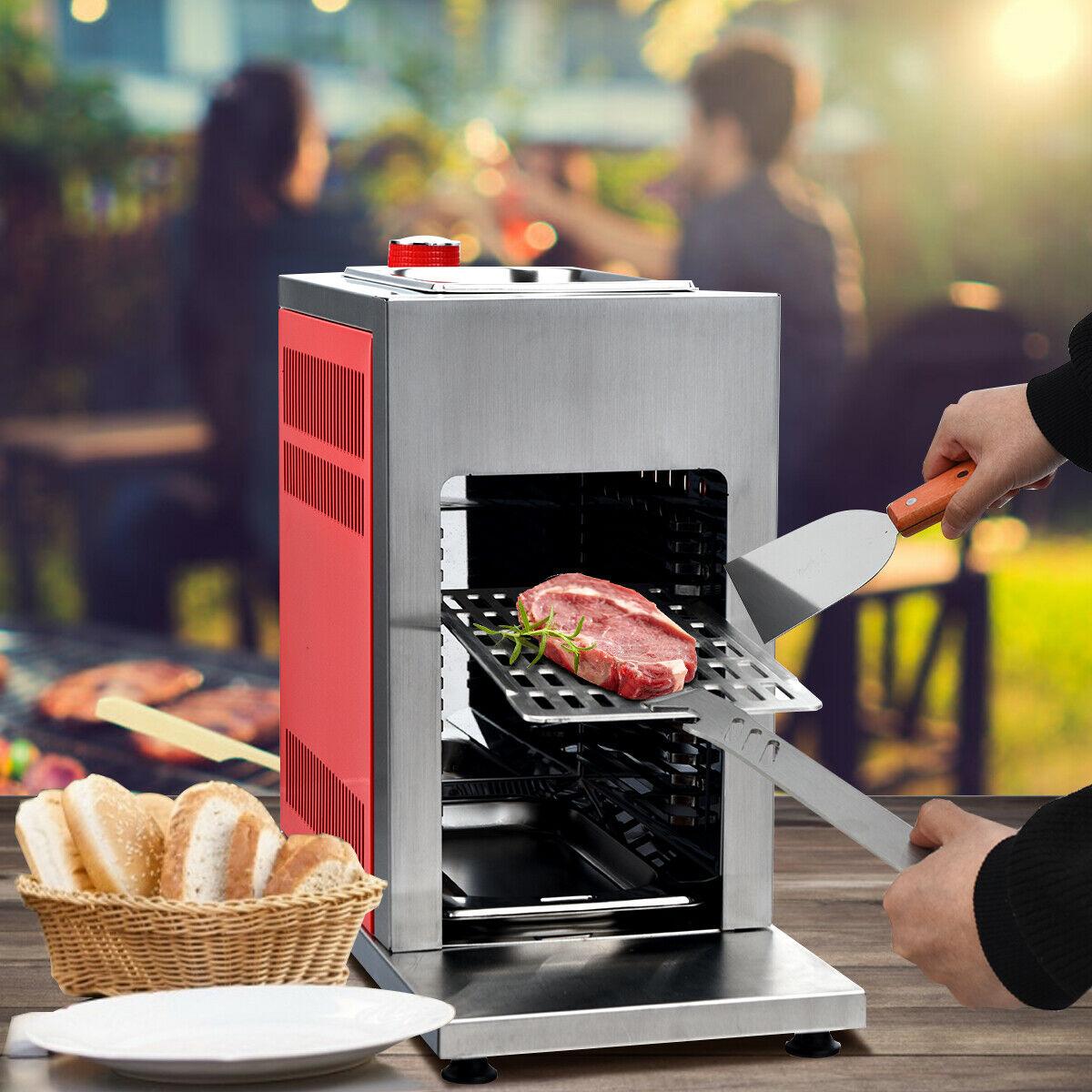 Propane Infrared Steak Grill BBQ  Steel Single Burner with Top Tray