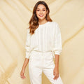 white loose knitted oversize sweater