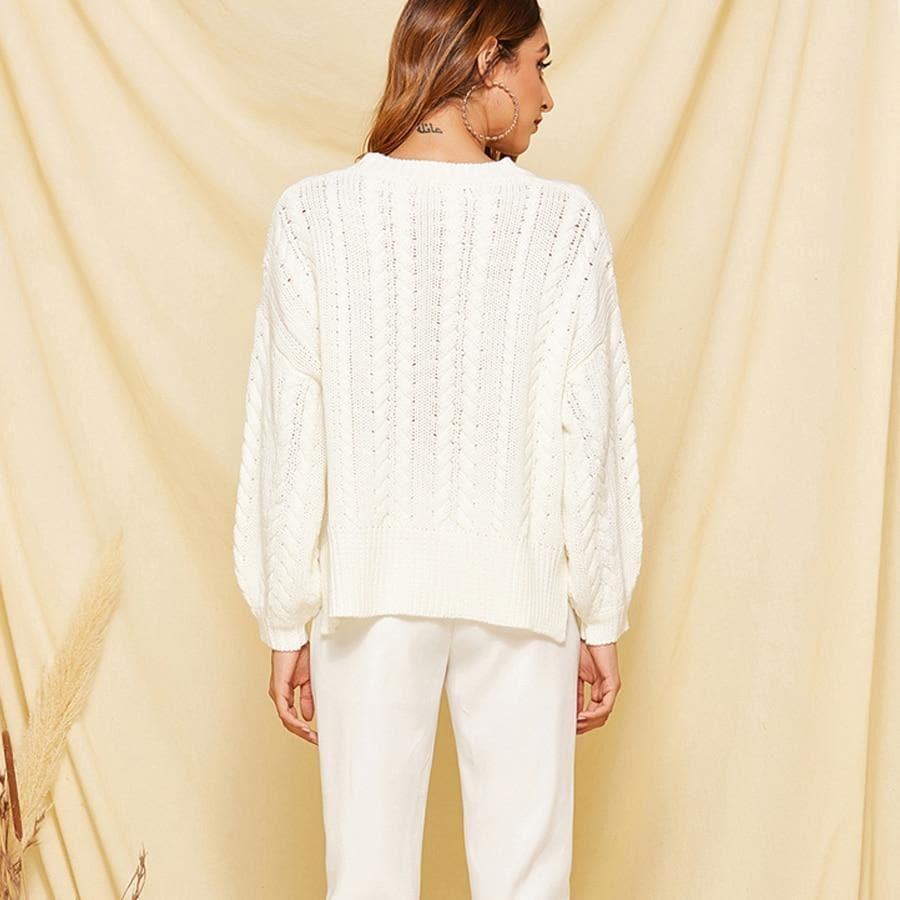 white loose knitted oversize sweater