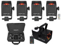 Chauvet Freedom Q1N 4) Pin Spot Wireless DMX Rechargeable Wash Lights+LED Fogger