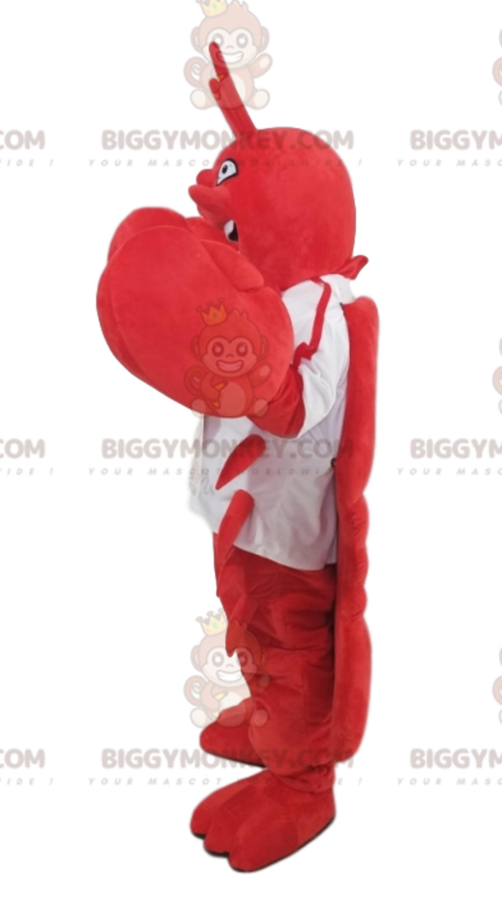 Hilarious Lobster BIGGYMONKEYMascot Costume With White Jersey