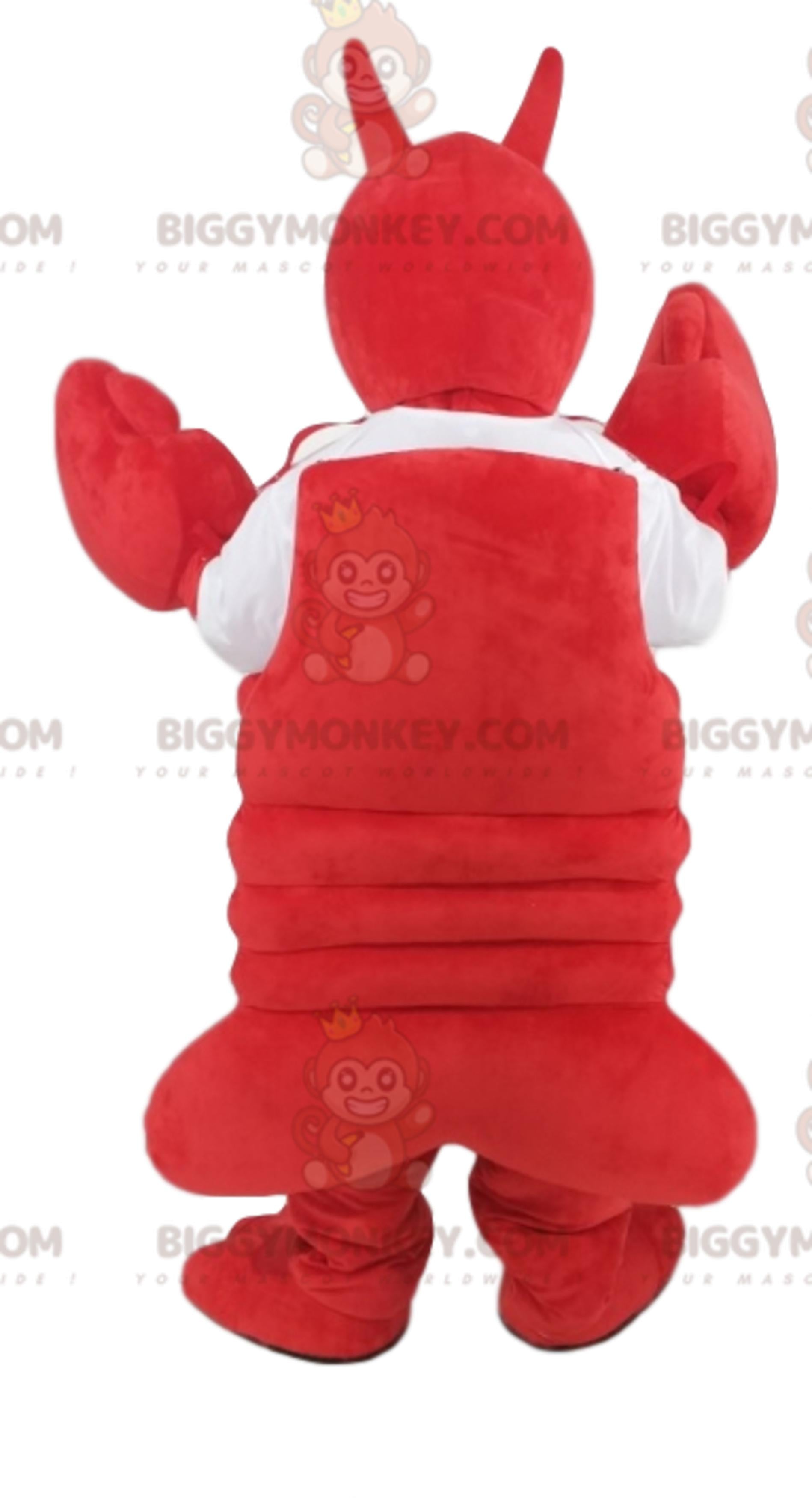 Hilarious Lobster BIGGYMONKEYMascot Costume With White Jersey