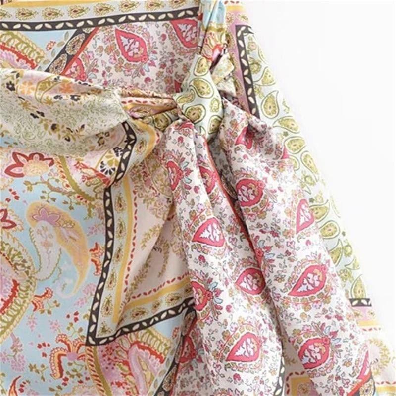retro knit split summer wrap skirt