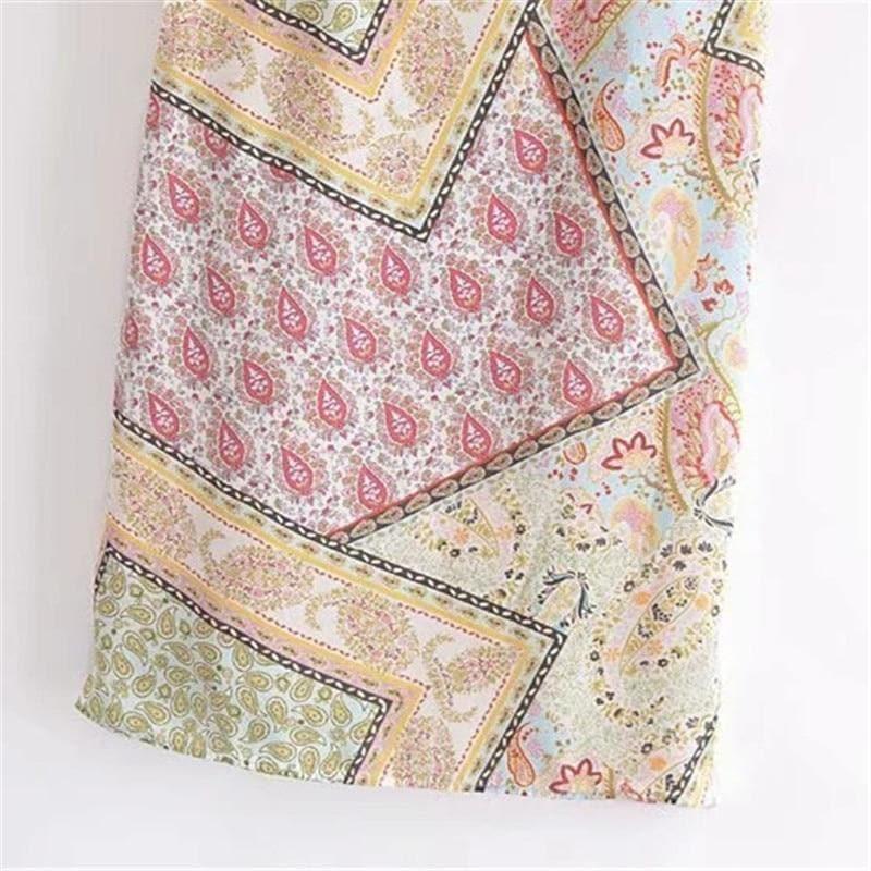 retro knit split summer wrap skirt