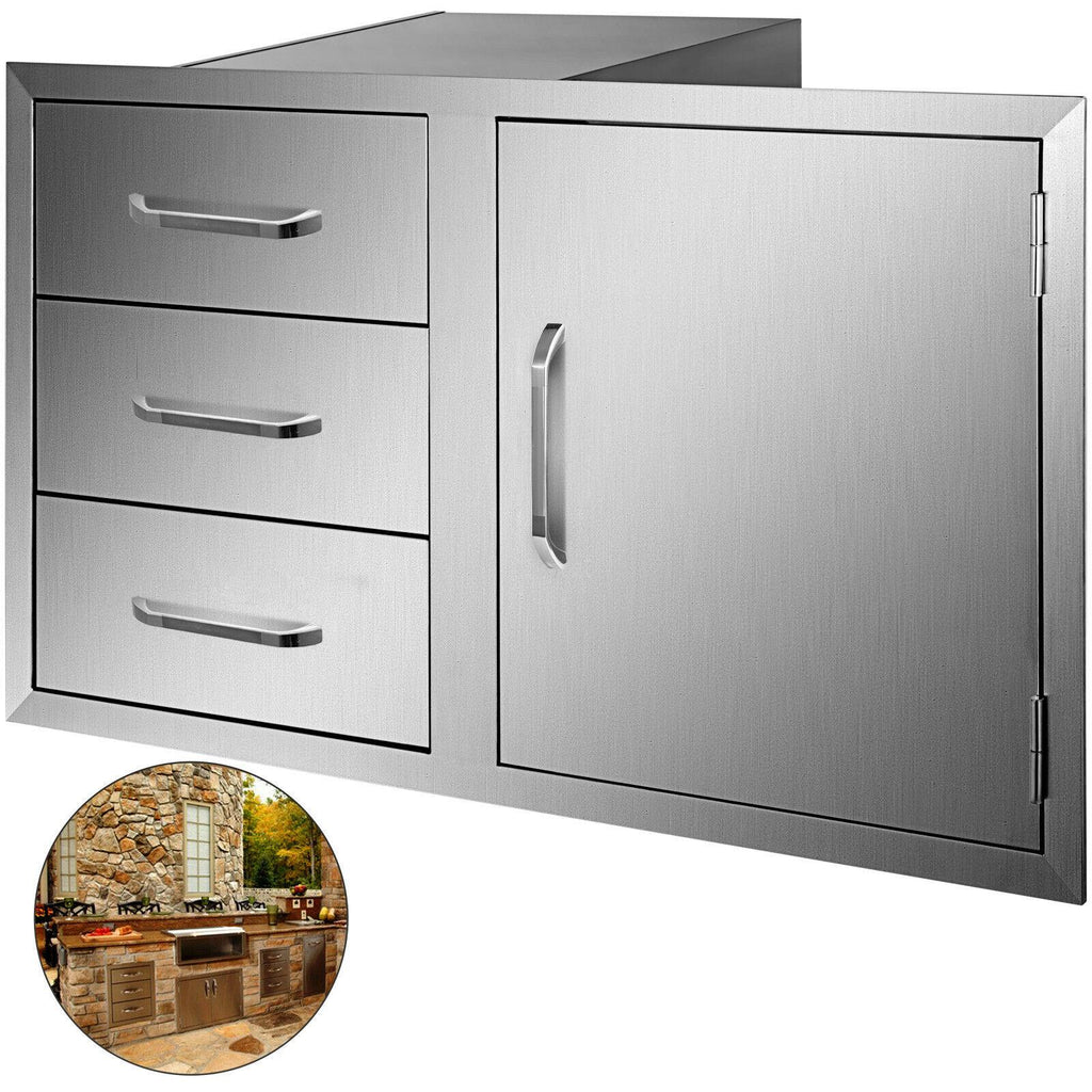 BBQ Door Triple Drawer Combo 38.1"W x 22.6"H Outdoor Kitchen BBQ Grill Storage