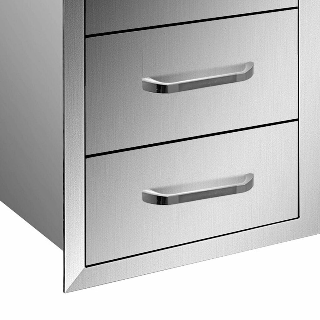 BBQ Door Triple Drawer Combo 38.1"W x 22.6"H Outdoor Kitchen BBQ Grill Storage
