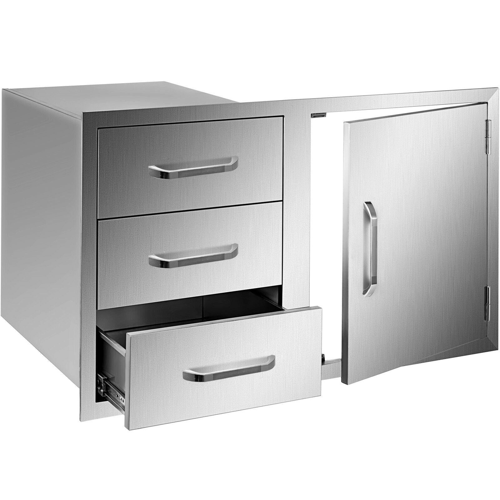 BBQ Door Triple Drawer Combo 38.1"W x 22.6"H Outdoor Kitchen BBQ Grill Storage
