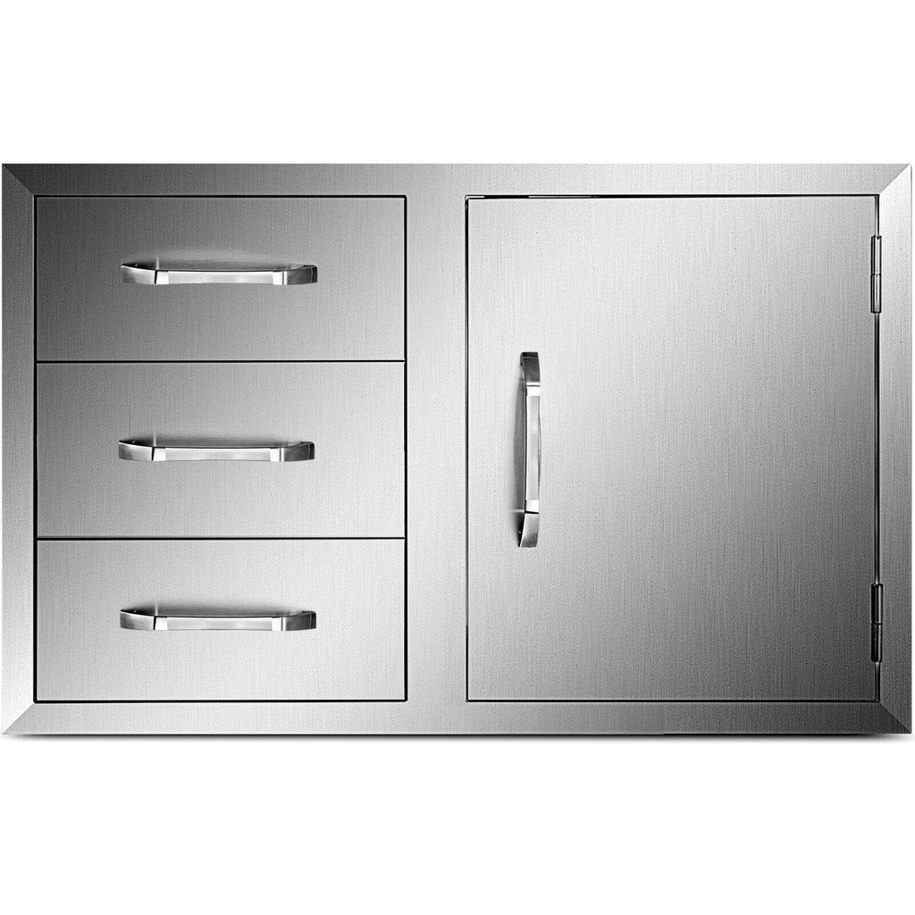 BBQ Door Triple Drawer Combo 38.1"W x 22.6"H Outdoor Kitchen BBQ Grill Storage
