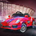 Veryke 6V Electric Sport Car for Kids Boys Girls, Gift Children Ride on Toy Car with Headlights, Remote Control, Music, Red