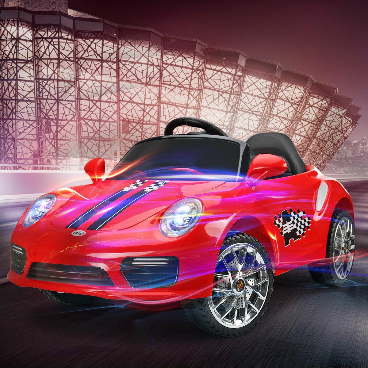 Veryke 6V Electric Sport Car for Kids Boys Girls, Gift Children Ride on Toy Car with Headlights, Remote Control, Music, Red