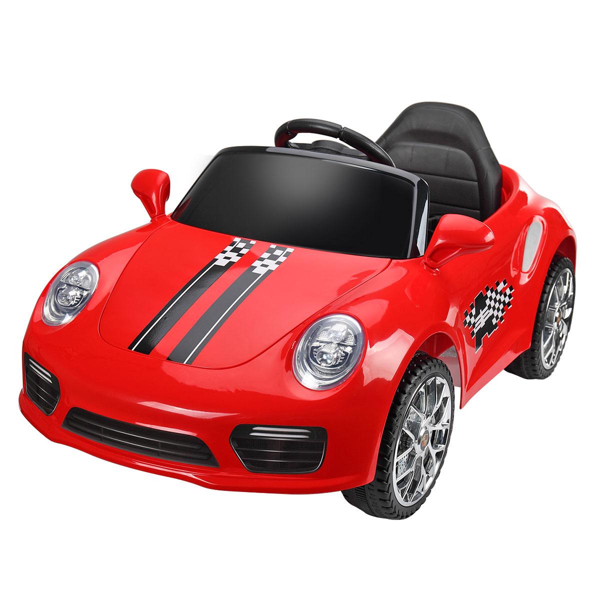 Veryke 6V Electric Sport Car for Kids Boys Girls, Gift Children Ride on Toy Car with Headlights, Remote Control, Music, Red