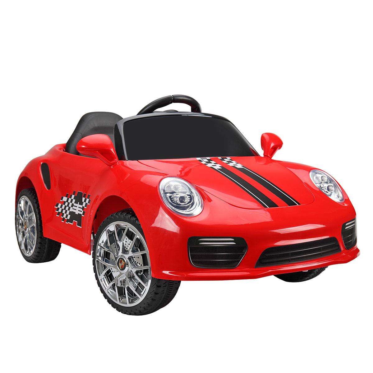Veryke 6V Electric Sport Car for Kids Boys Girls, Gift Children Ride on Toy Car with Headlights, Remote Control, Music, Red