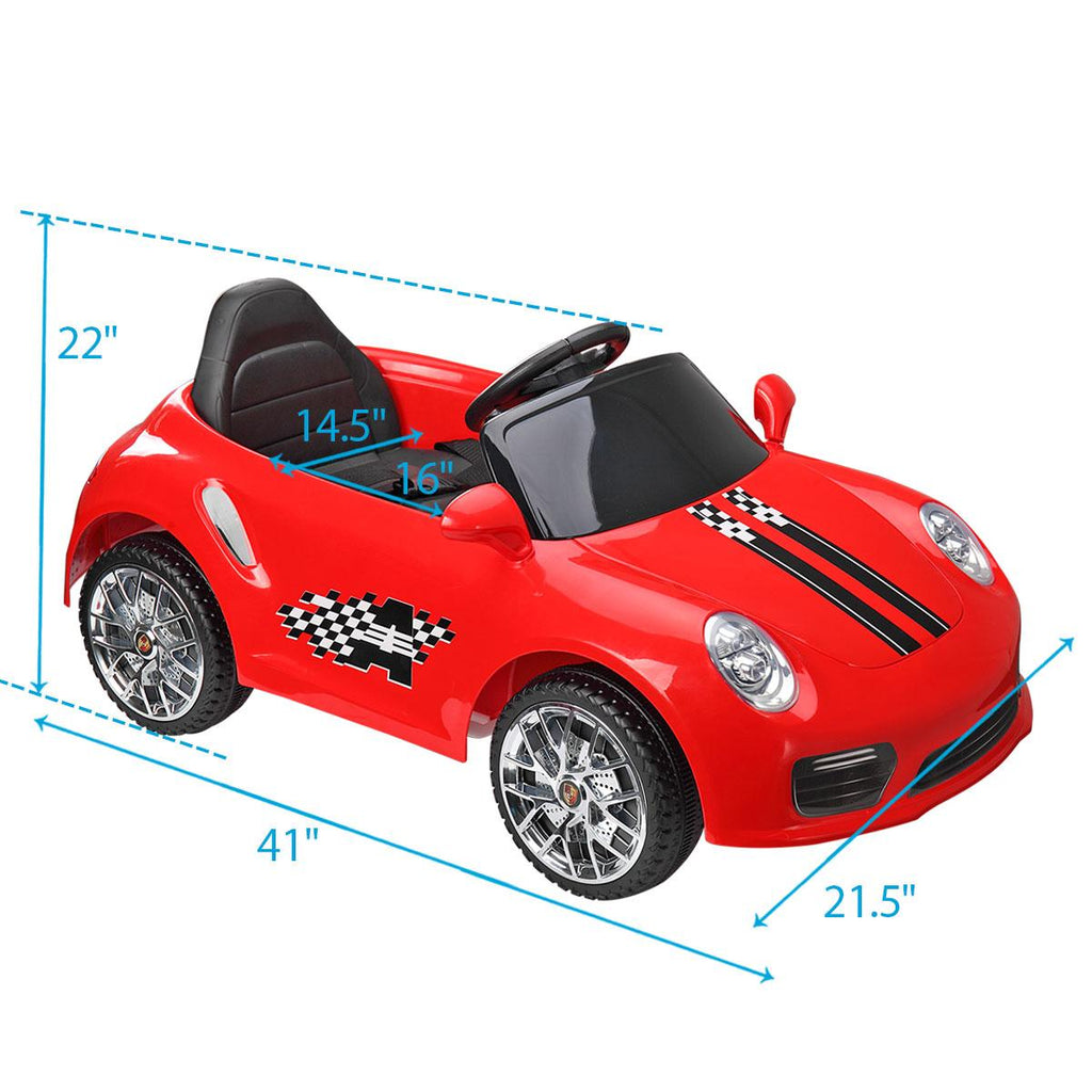 Veryke 6V Electric Sport Car for Kids Boys Girls, Gift Children Ride on Toy Car with Headlights, Remote Control, Music, Red