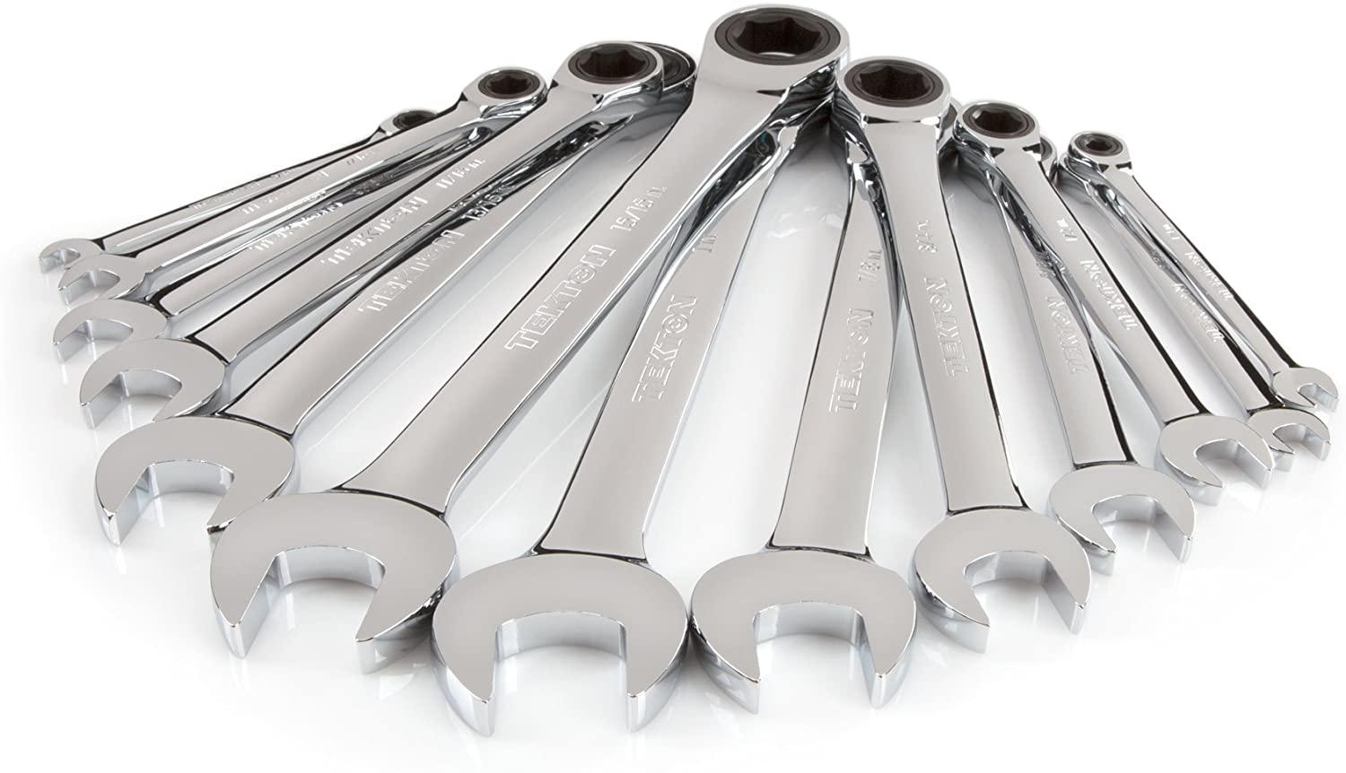 TEKTON Ratcheting Combination Wrench Set, 13-Piece (1/4-1 in.) - Holder | WRN53071