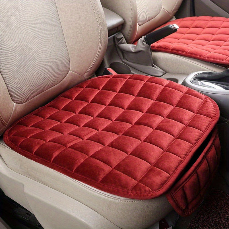 Upgrade Your Car With This Soft And Stylish Plaid Car Seat Cover And Memory Foam Cushion!