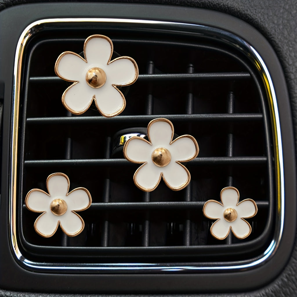 Small Daisy Flower Car Air Outlet Perfume Decorative Clip Car Accessories For Women