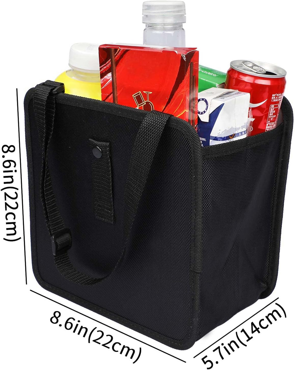 Hanging Car Trash Bag Can Premium Waterproof Litter Garbage Bag Organizer 1.85 Gallon Capacity Black Powertiger