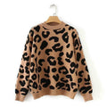 leopard knitted casual sweater