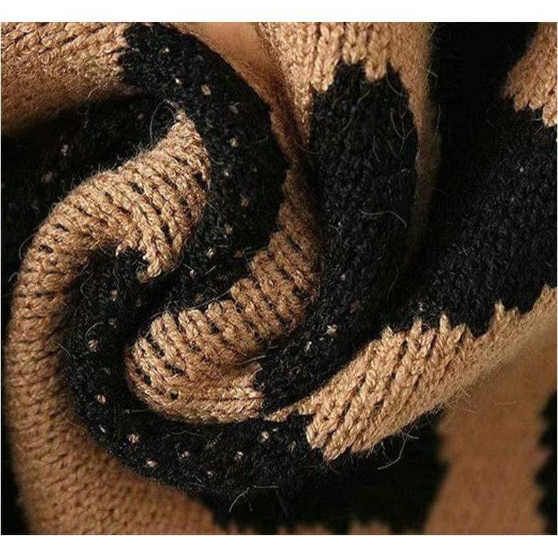 leopard knitted casual sweater
