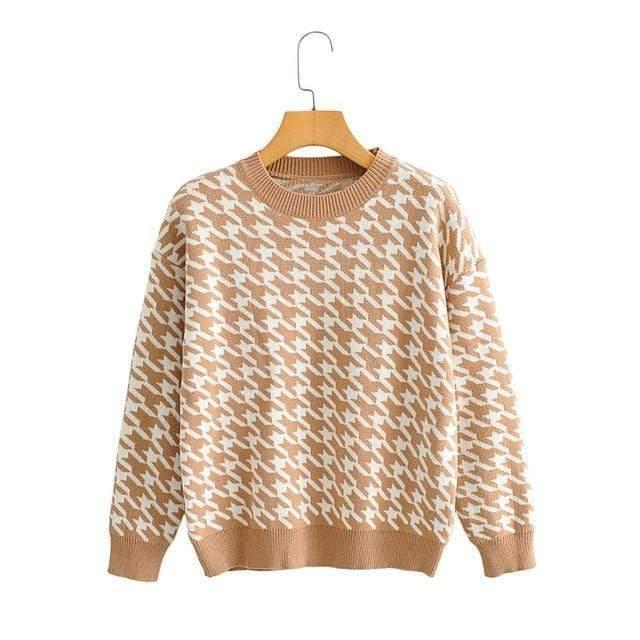 leopard knitted casual sweater