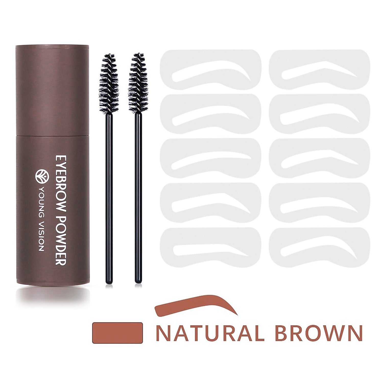 Eyebrow Stamp Stencils Kit, One Step Brows Powder Makeup