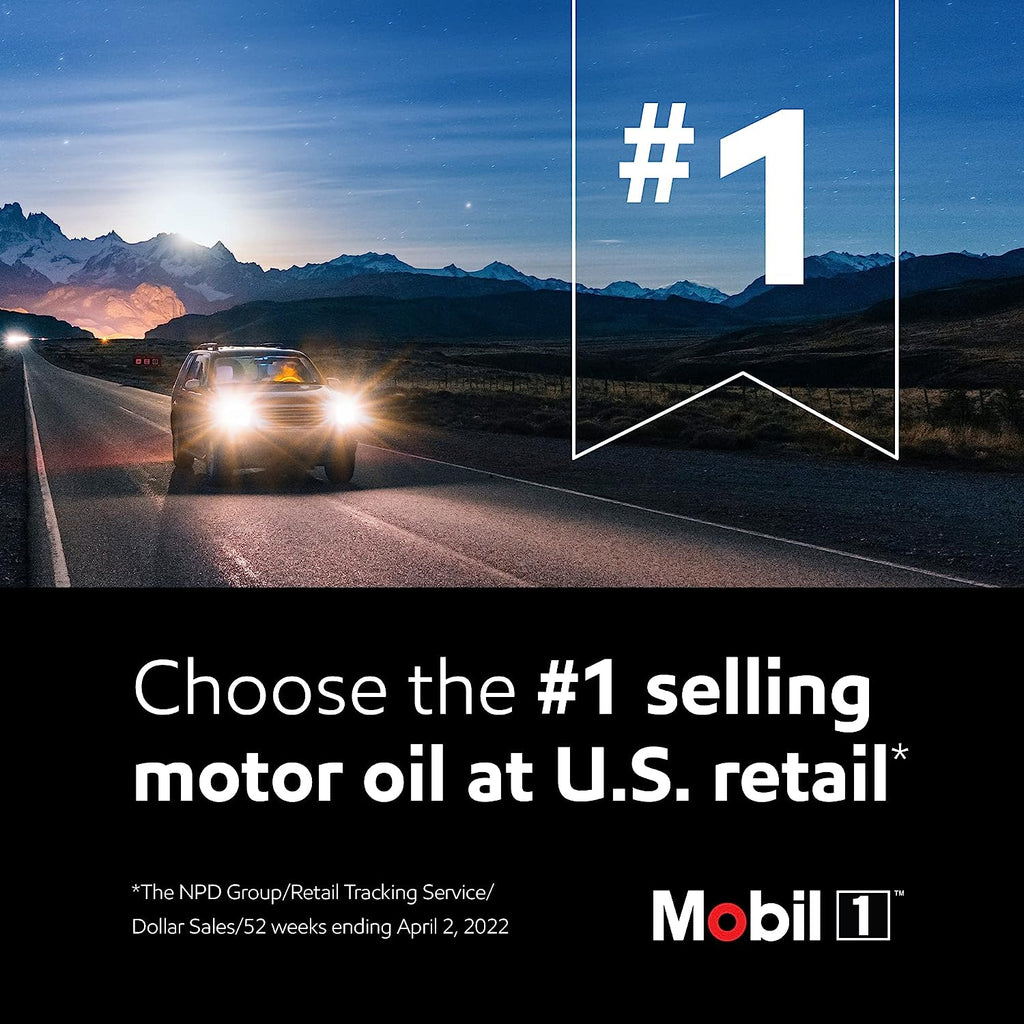 Mobil 1 High Mileage Full Synthetic Motor Oil 10W-30, 5 Quart