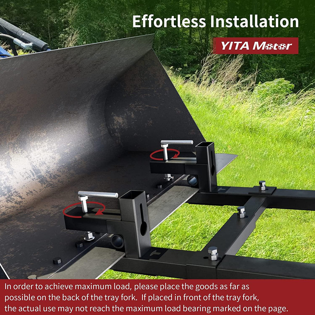 YITAMOTOR 60" 4000LBS Clamp on Pallet Forks Light Duty Forks for Tractor Loader Bucket with Adjustable Stabilizer Bar