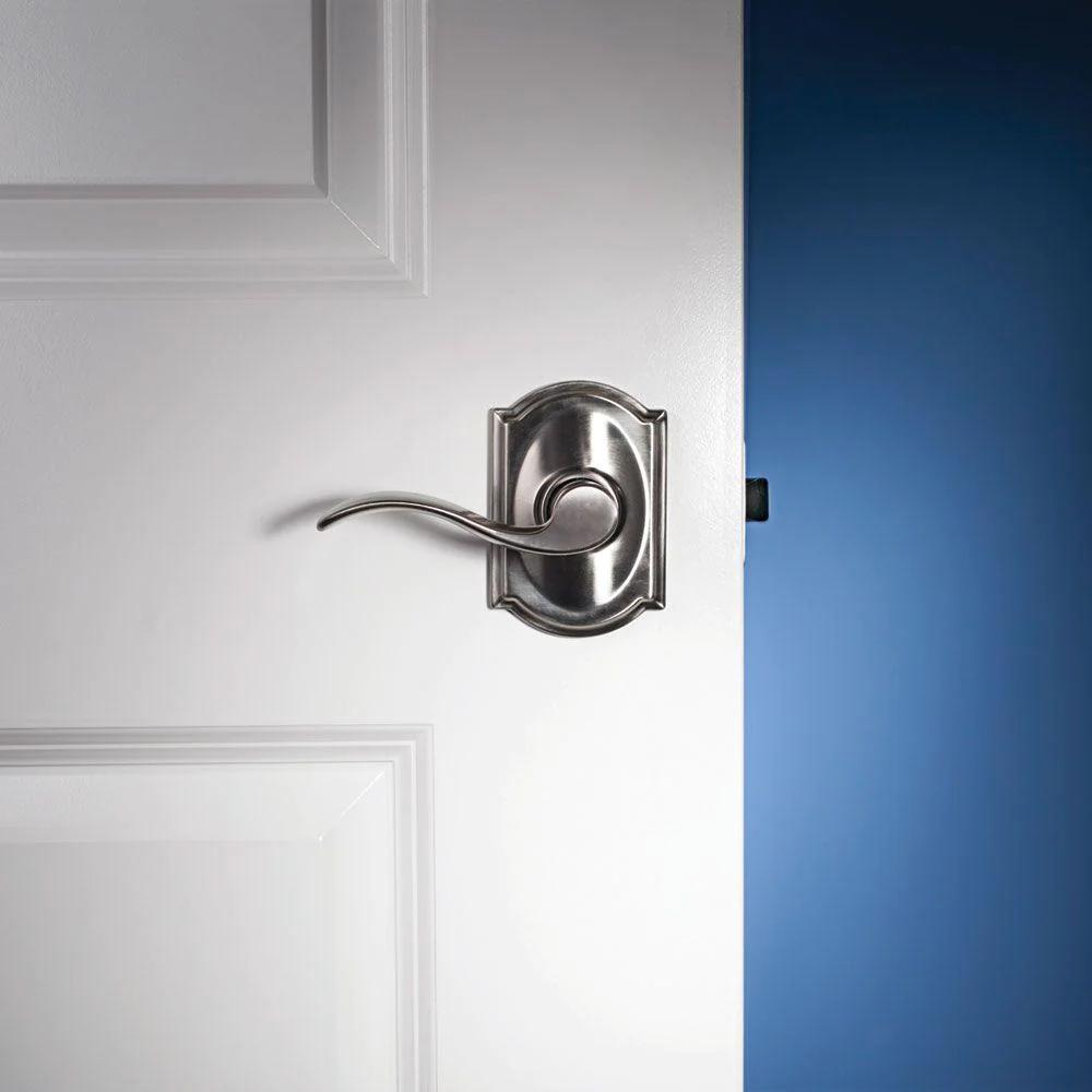 Accent Satin Nickel PassaHall/Closet Door Lever with Camelot Trim