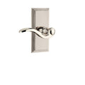 Carre Plate 2-3/8 in. Backset Polished Nickel Privacy Bed/Bath with Bellagio Door Lever - Right Handed