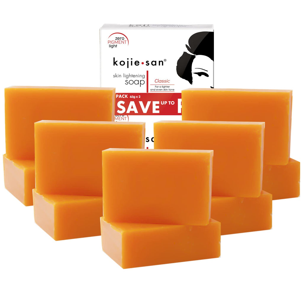 KOJIE SAN FACE &amp; BODY SOAP - 5 Pack of Kojie San Skin Lightening Kojic Acid Soap (2 Bars per pack) 65g - SUPER SAVINGS