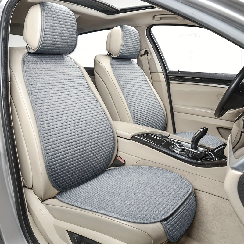 Flax Car Seat Cover Protector Linen Front Back Cushion Protection Car Seat Pad Mat Backrest Automobiles Front Backrest Seat Cushion